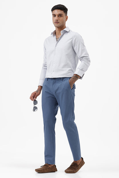 BLUE MELANGE STRETCH TROUSER