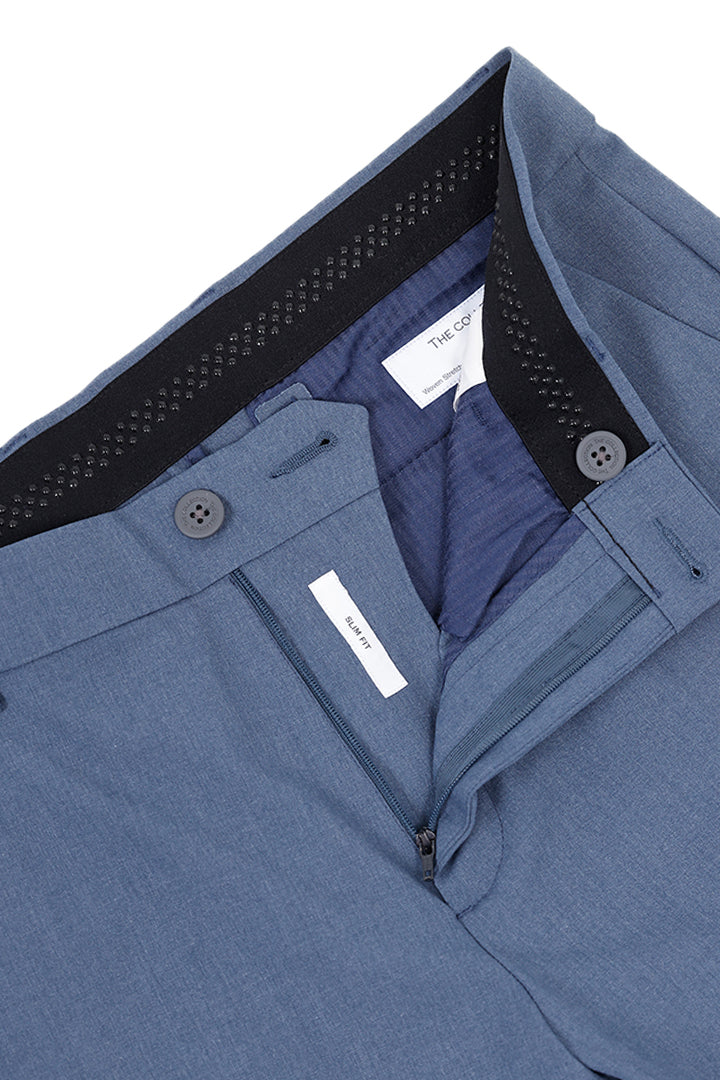 BLUE MELANGE STRETCH TROUSER