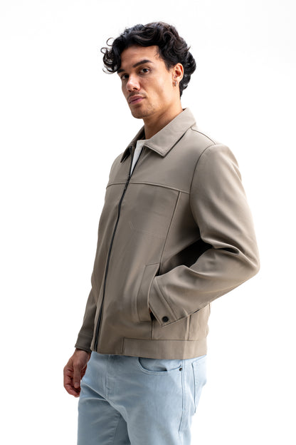 SPREAD COLLAR PLAIN JACKET