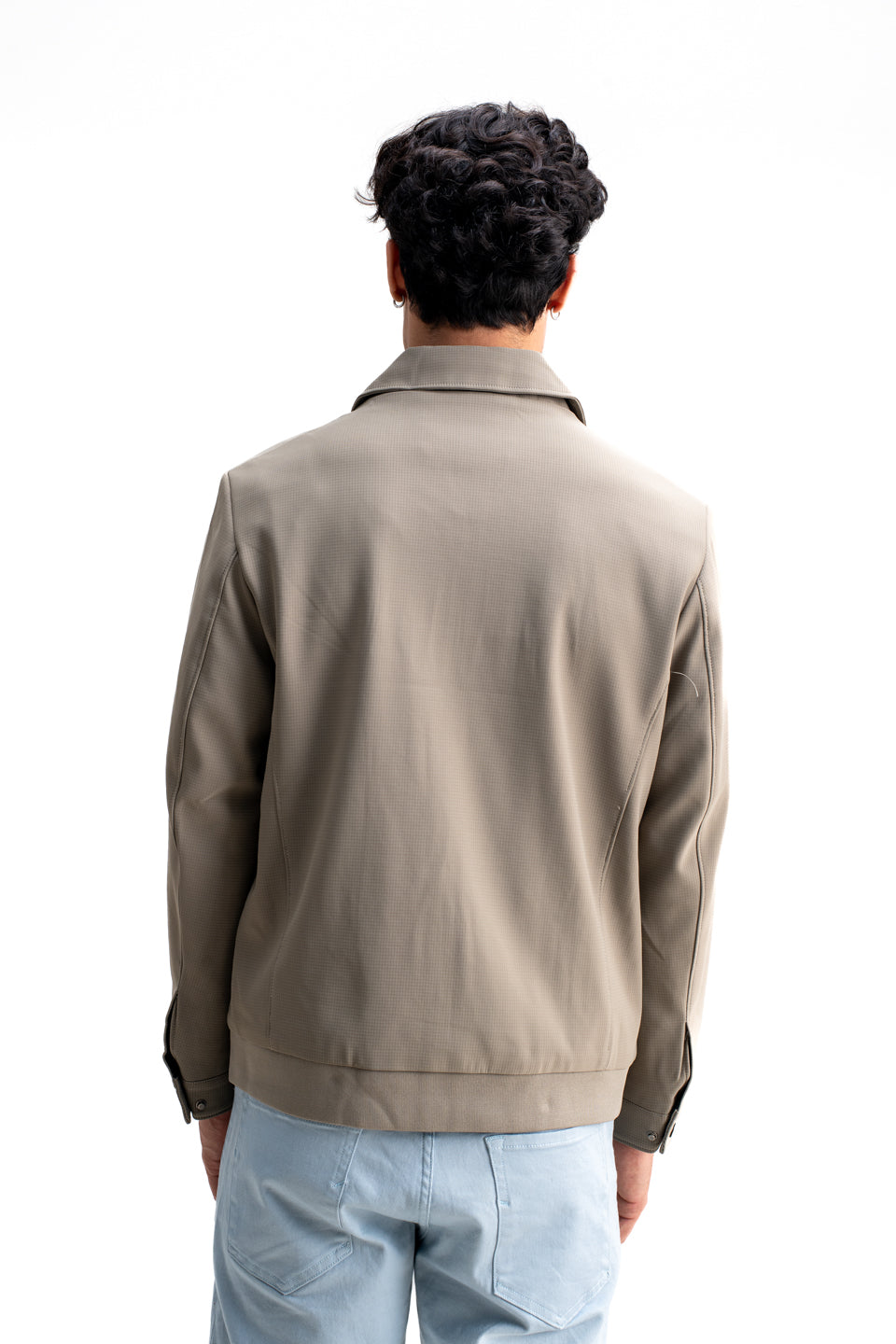 SPREAD COLLAR PLAIN JACKET