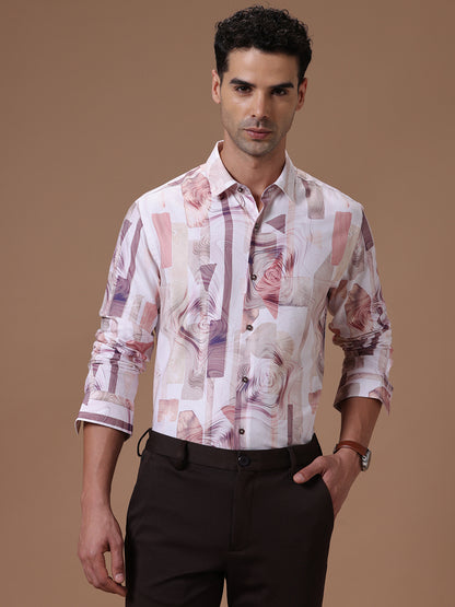 Comfort fit Cotton Viscose Printed Multi Smart casual Full sleeve Shirt (FISSION)