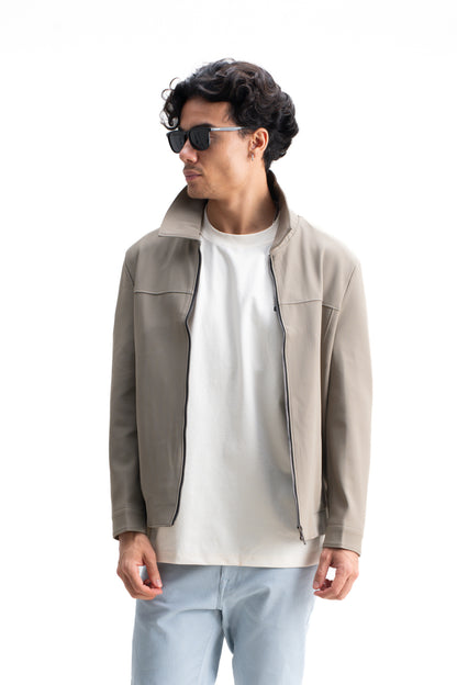 SPREAD COLLAR PLAIN JACKET