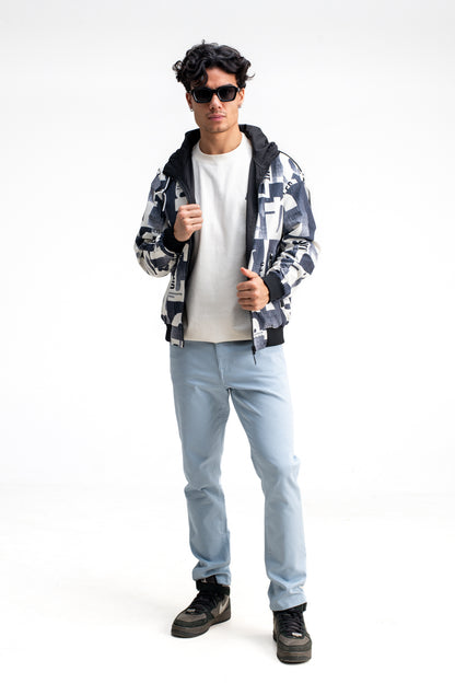 REVERSIBLE ABSTRACT PRINTED JACKET