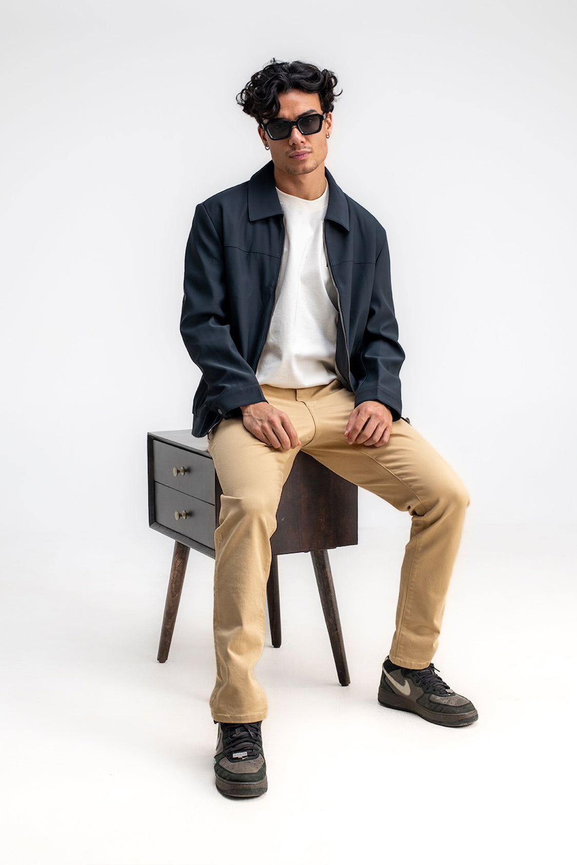 SPREAD COLLAR PLAIN JACKET