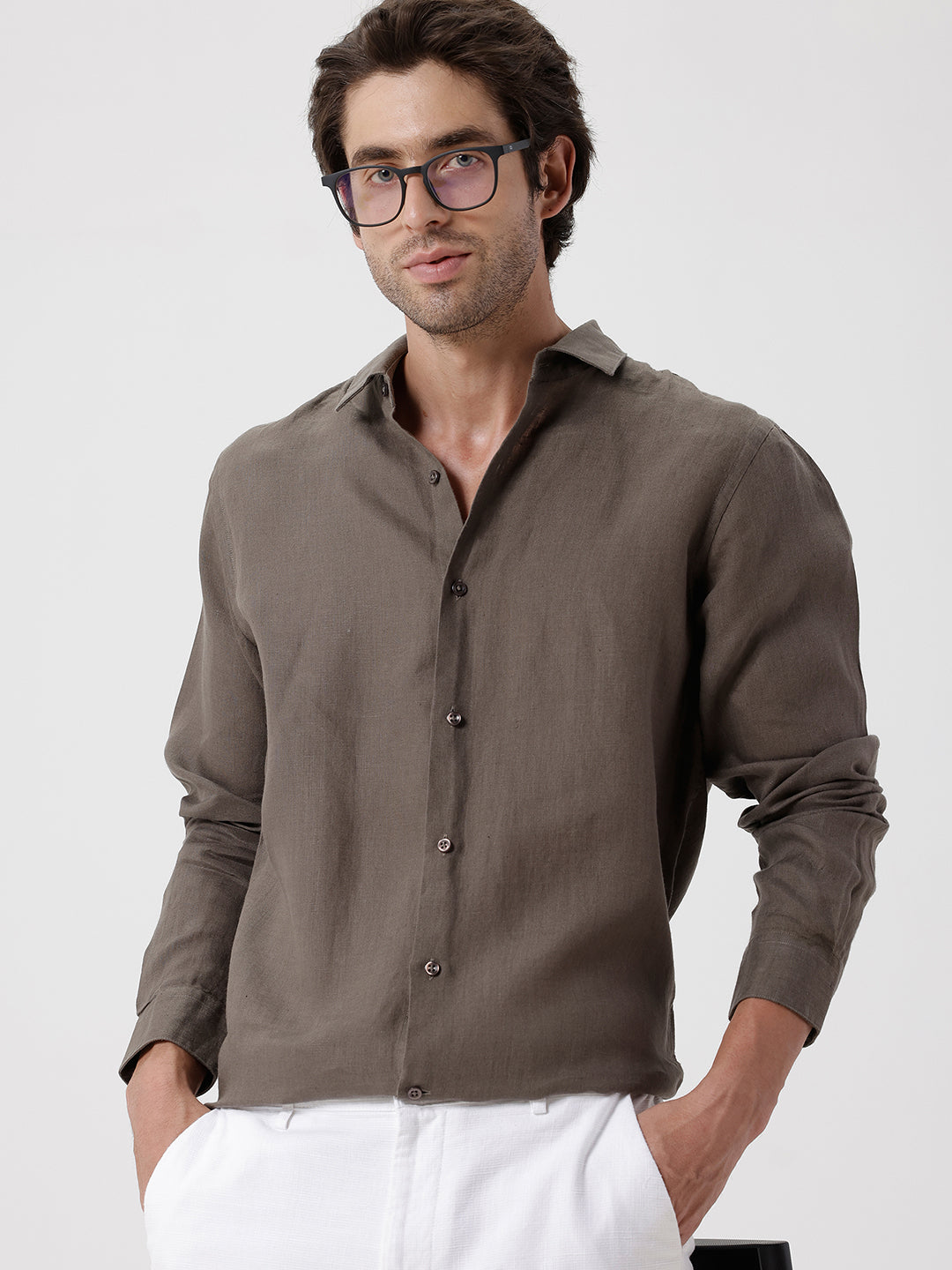 100% PURE LINEN FULL SLEEVE SHIRT