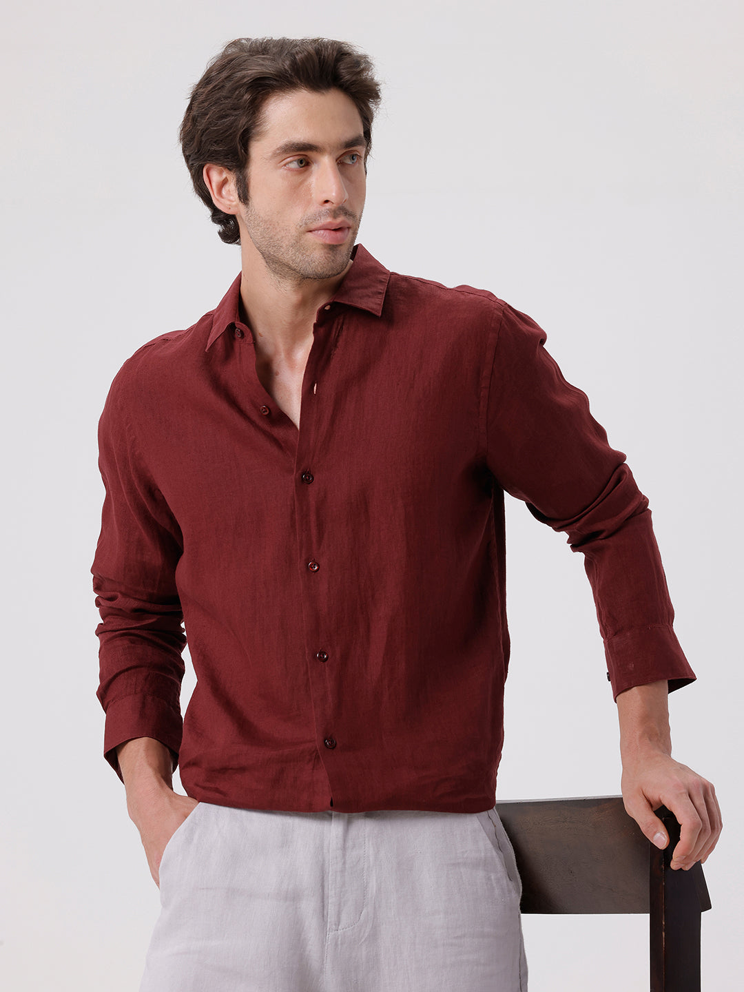 100% PURE LINEN FULL SLEEVE SHIRT