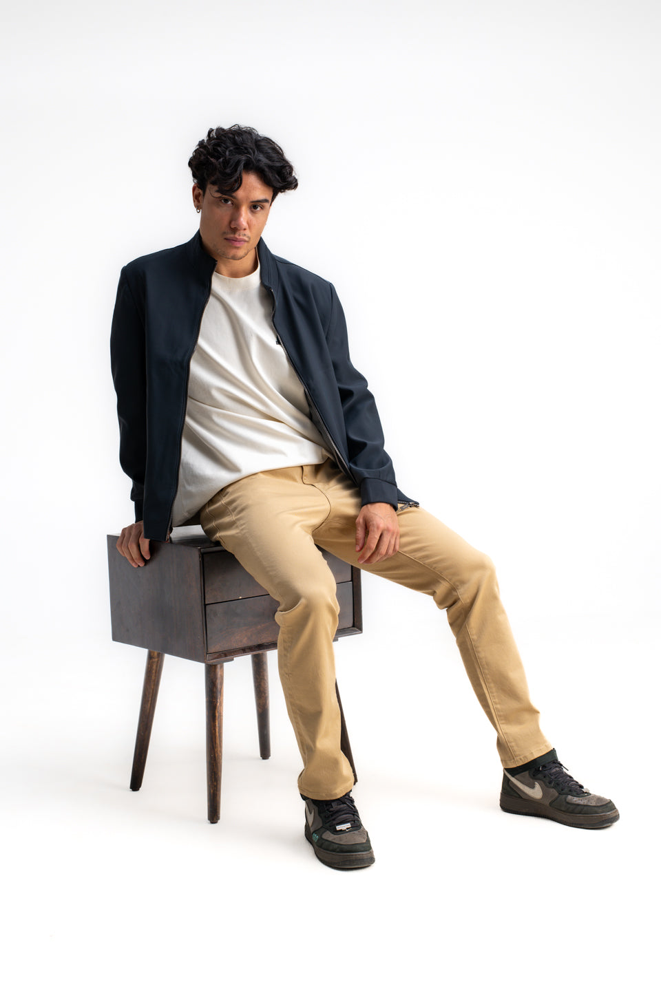 MANDARIN COLLAR PLAIN JACKET