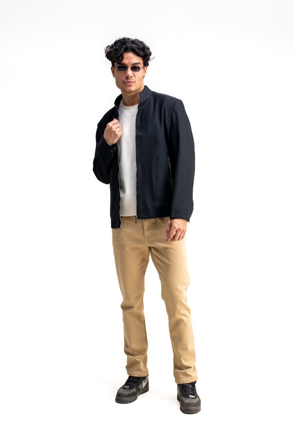 MANDARIN COLLAR PLAIN JACKET