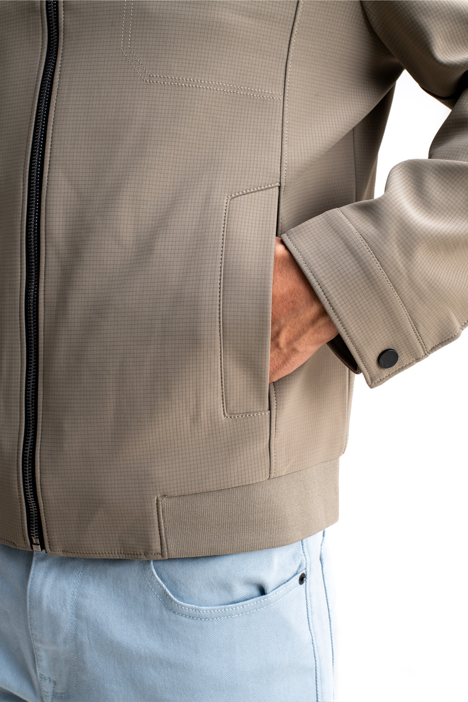 SPREAD COLLAR PLAIN JACKET