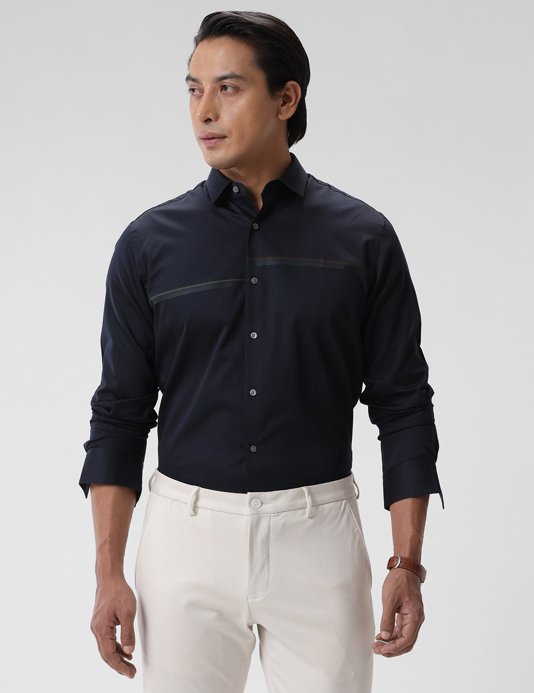 Solid Formal Satin Shirt