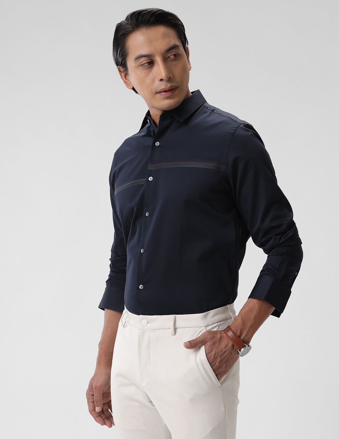 Solid Formal Satin Shirt