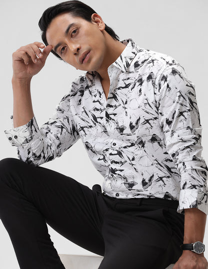 Printed Smart Casual Cotton Shirt