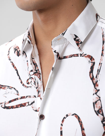 Printed Smart Casual Cotton Shirt