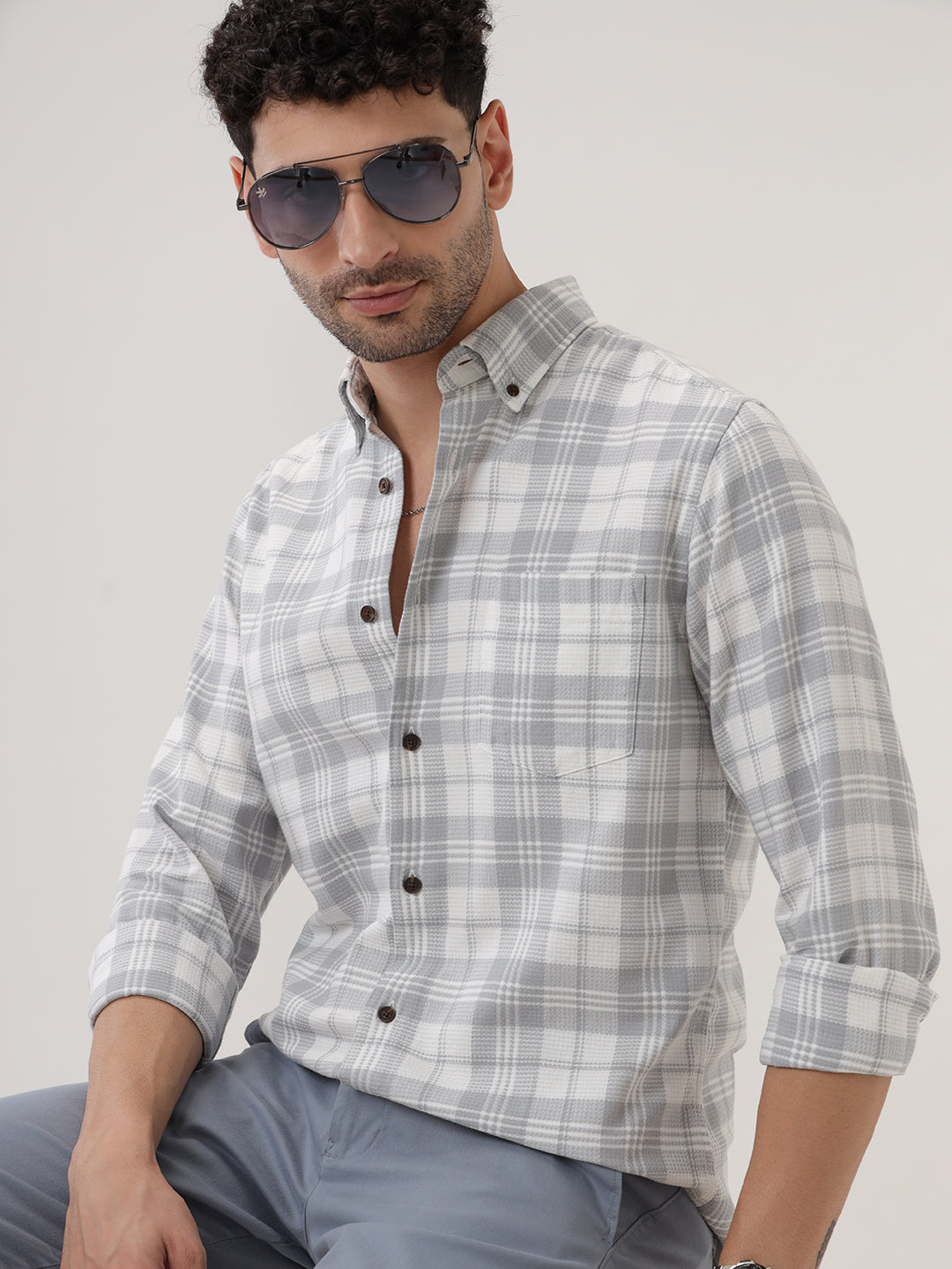 COTTON CHECKED SHIRT