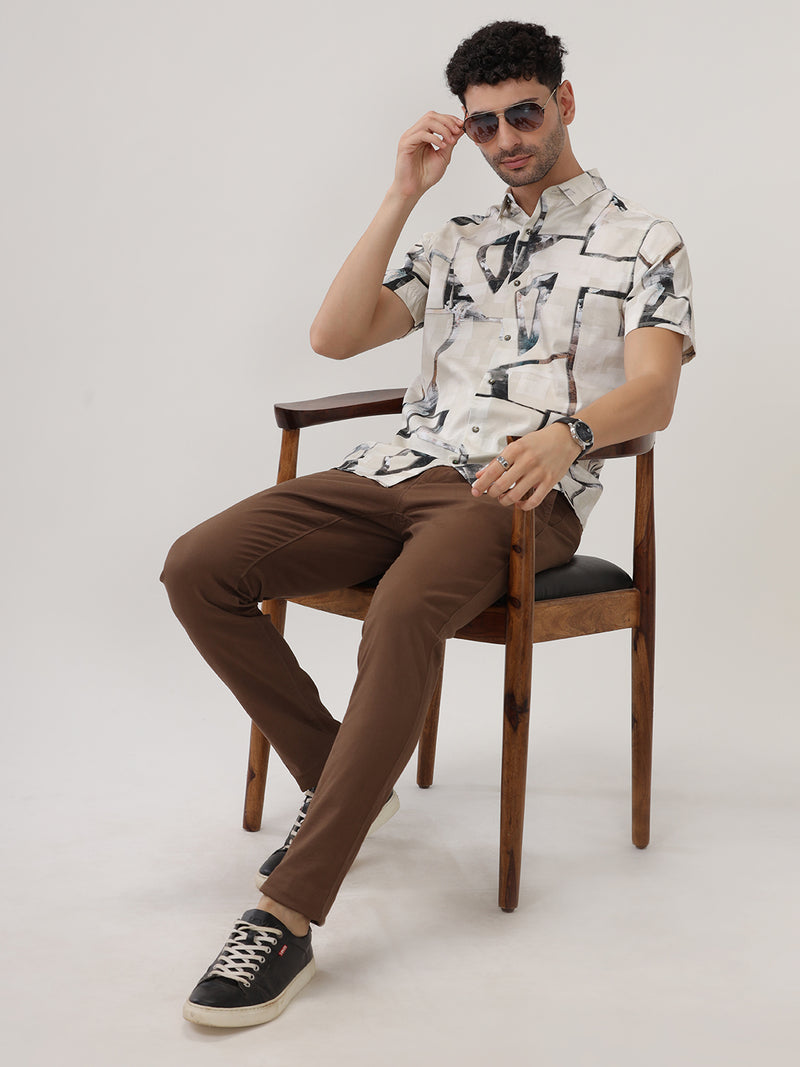 ABSTRACT PRINT CASUAL SHIRT