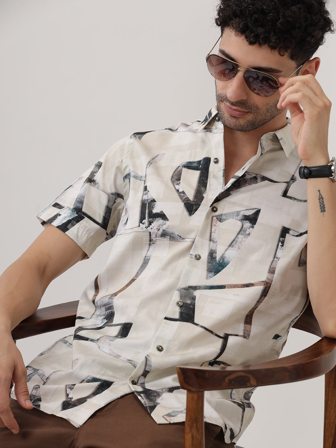 ABSTRACT PRINT CASUAL SHIRT