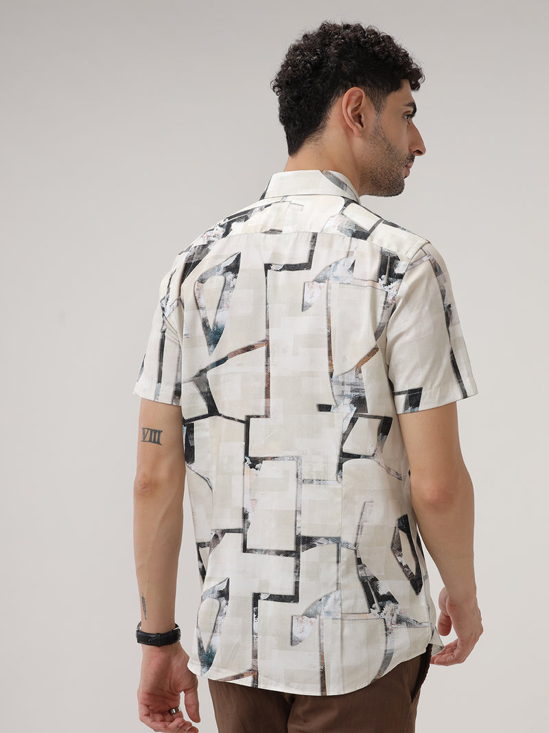 ABSTRACT PRINT CASUAL SHIRT