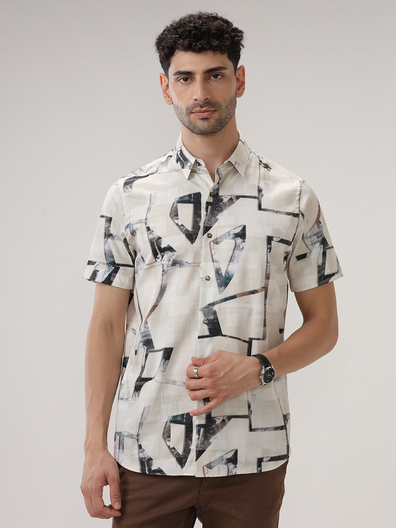 ABSTRACT PRINT CASUAL SHIRT