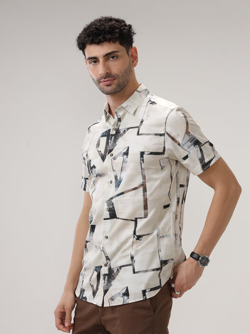 ABSTRACT PRINT CASUAL SHIRT
