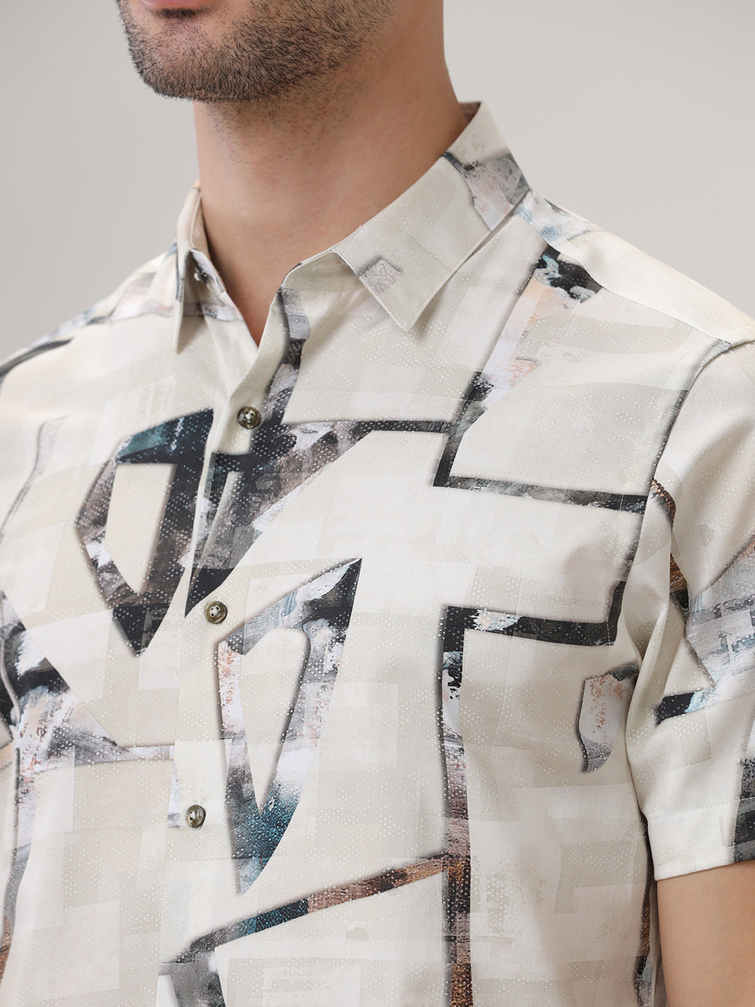 ABSTRACT PRINT CASUAL SHIRT