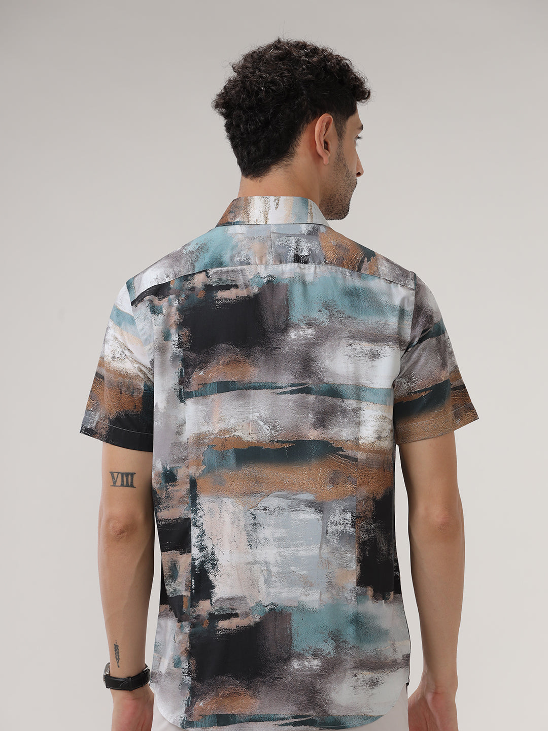 ABSTRACT PRINT HALF SLEEVES SHIRT