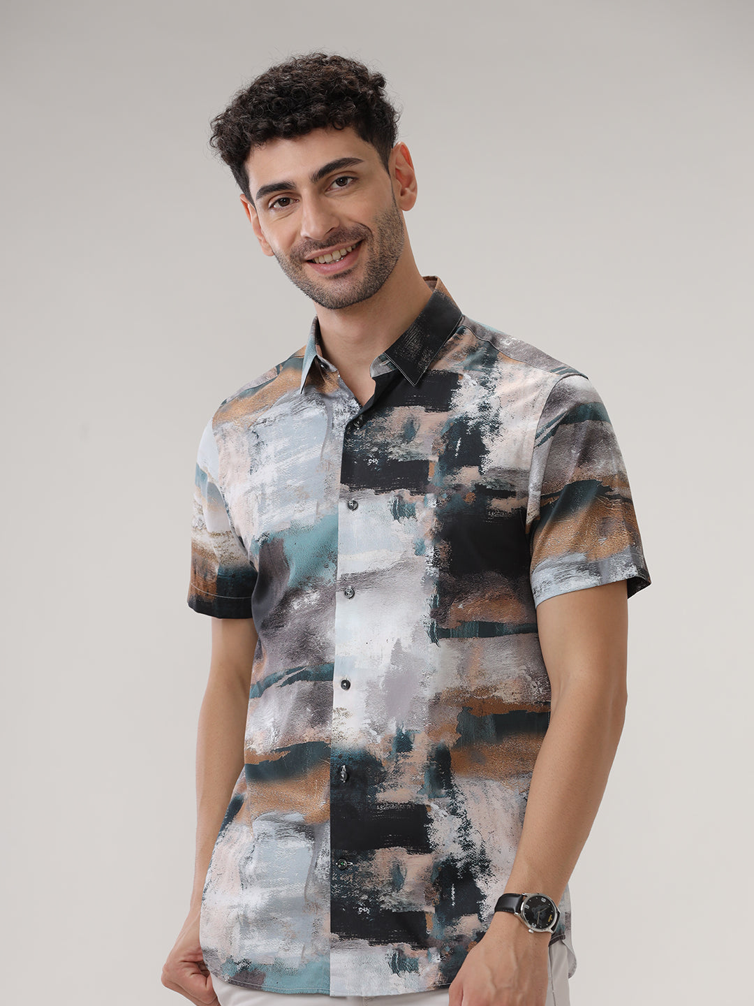 ABSTRACT PRINT HALF SLEEVES SHIRT