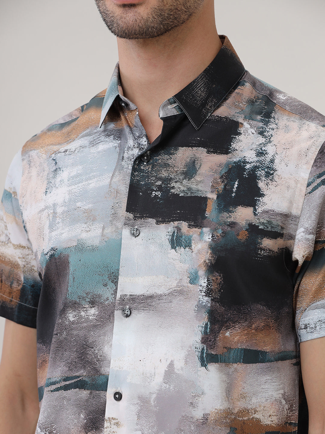 ABSTRACT PRINT HALF SLEEVES SHIRT