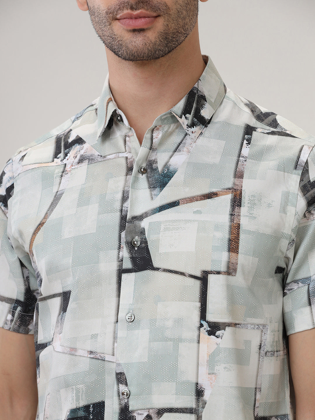 ABSTRACT PRINT CASUAL SHIRT