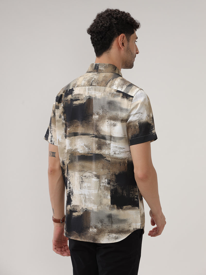 ABSTRACT PRINT HALF SLEEVES SHIRT