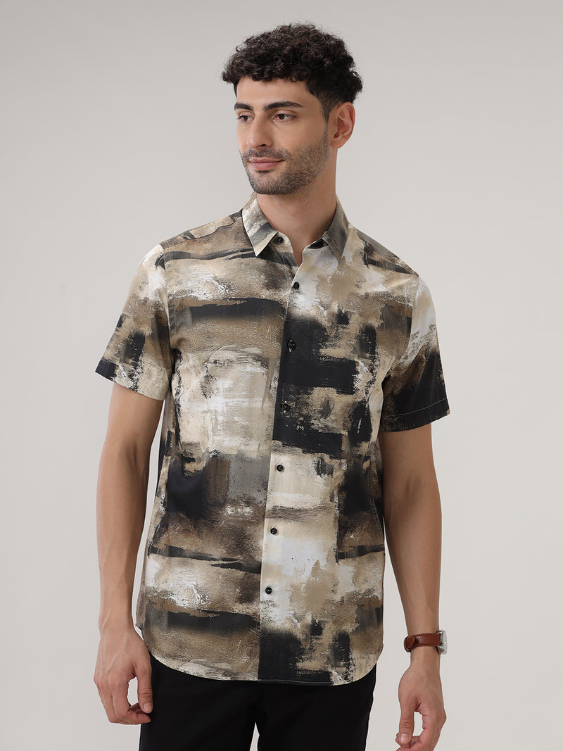 ABSTRACT PRINT HALF SLEEVES SHIRT