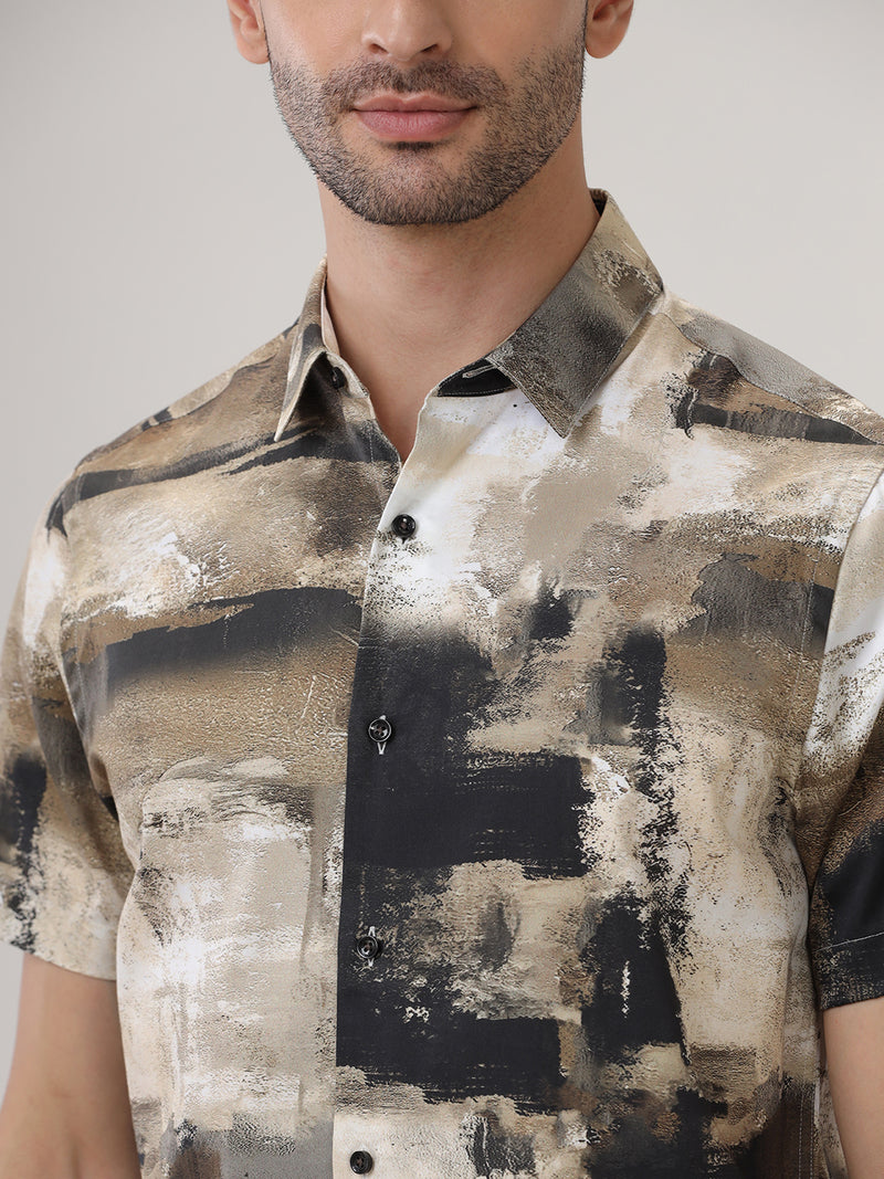 ABSTRACT PRINT HALF SLEEVES SHIRT