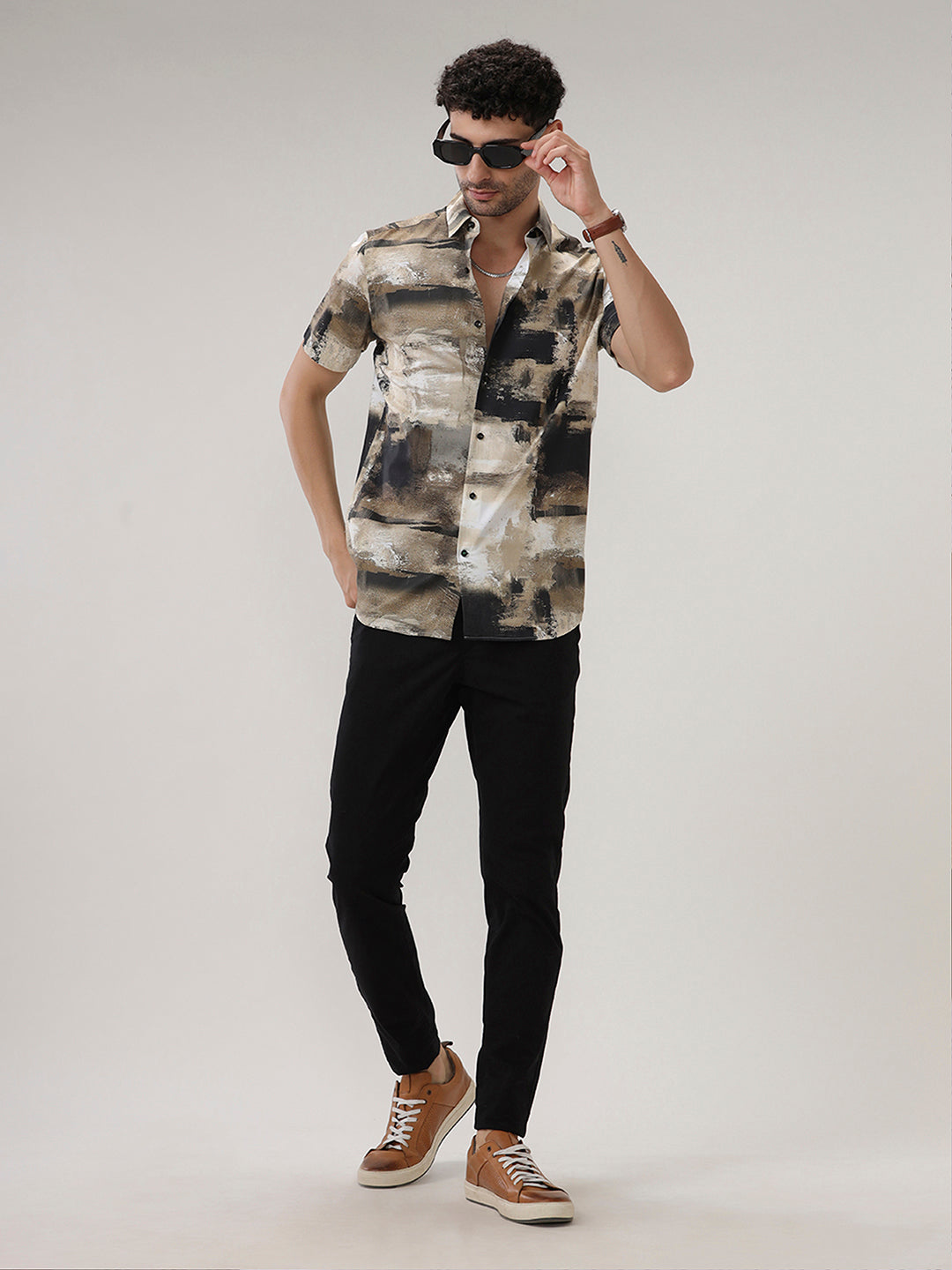 ABSTRACT PRINT HALF SLEEVES SHIRT