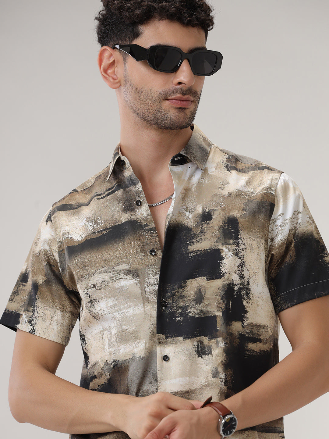 ABSTRACT PRINT HALF SLEEVES SHIRT