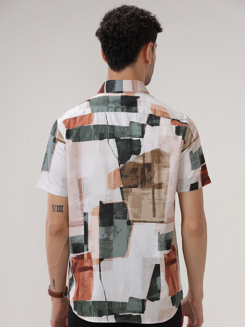 ABSTRACT PRINT Half SLEEVES SHIRT