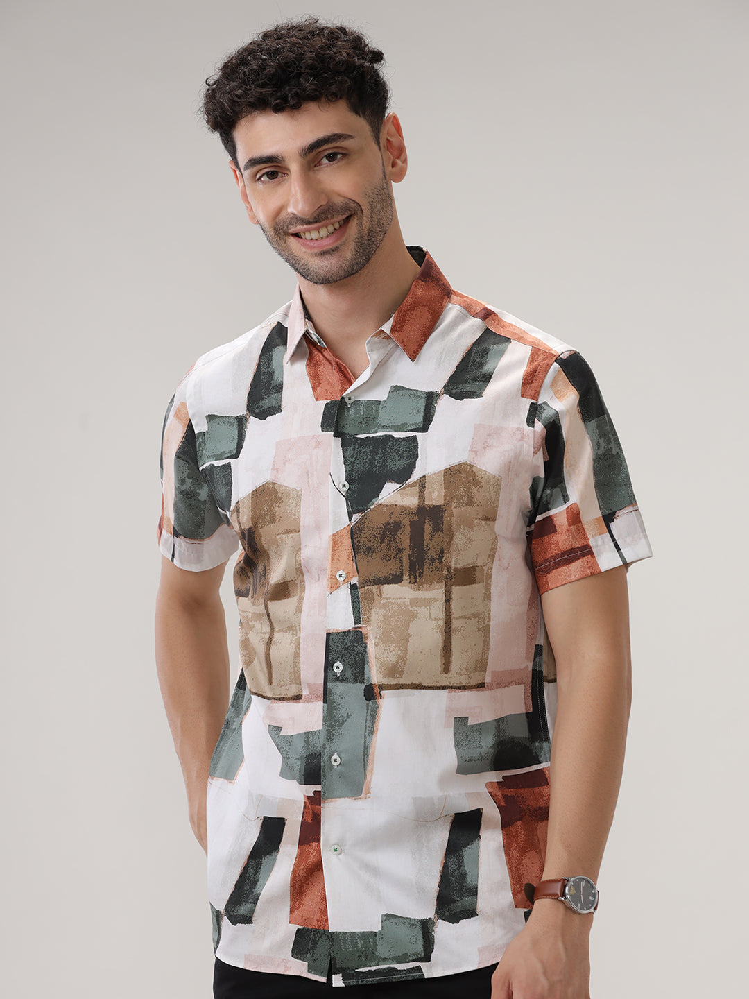 ABSTRACT PRINT Half SLEEVES SHIRT