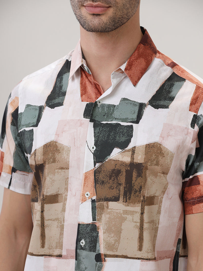 ABSTRACT PRINT Half SLEEVES SHIRT
