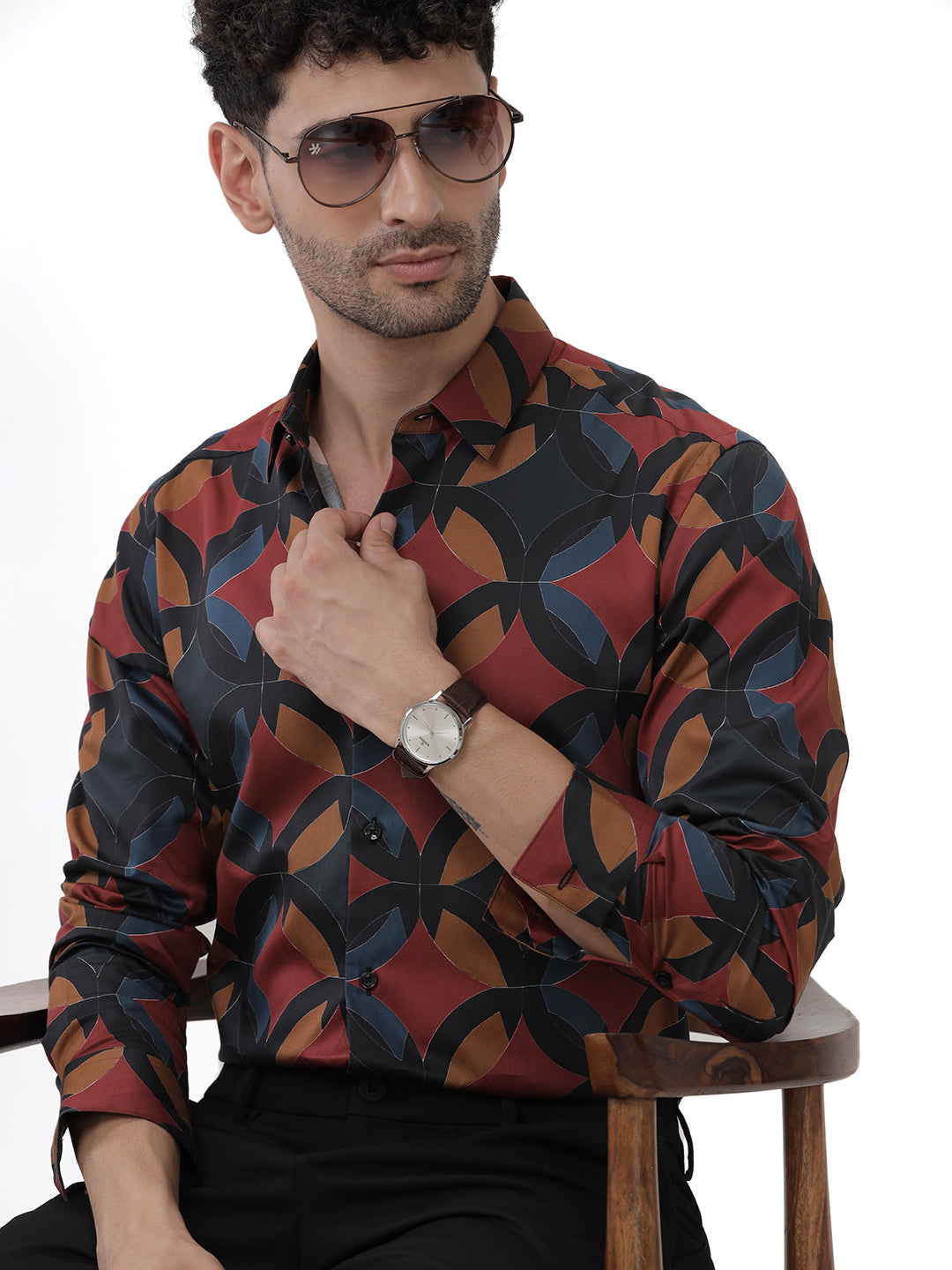 ABSTRACT PRINT FULL SLEEVES SHIRT