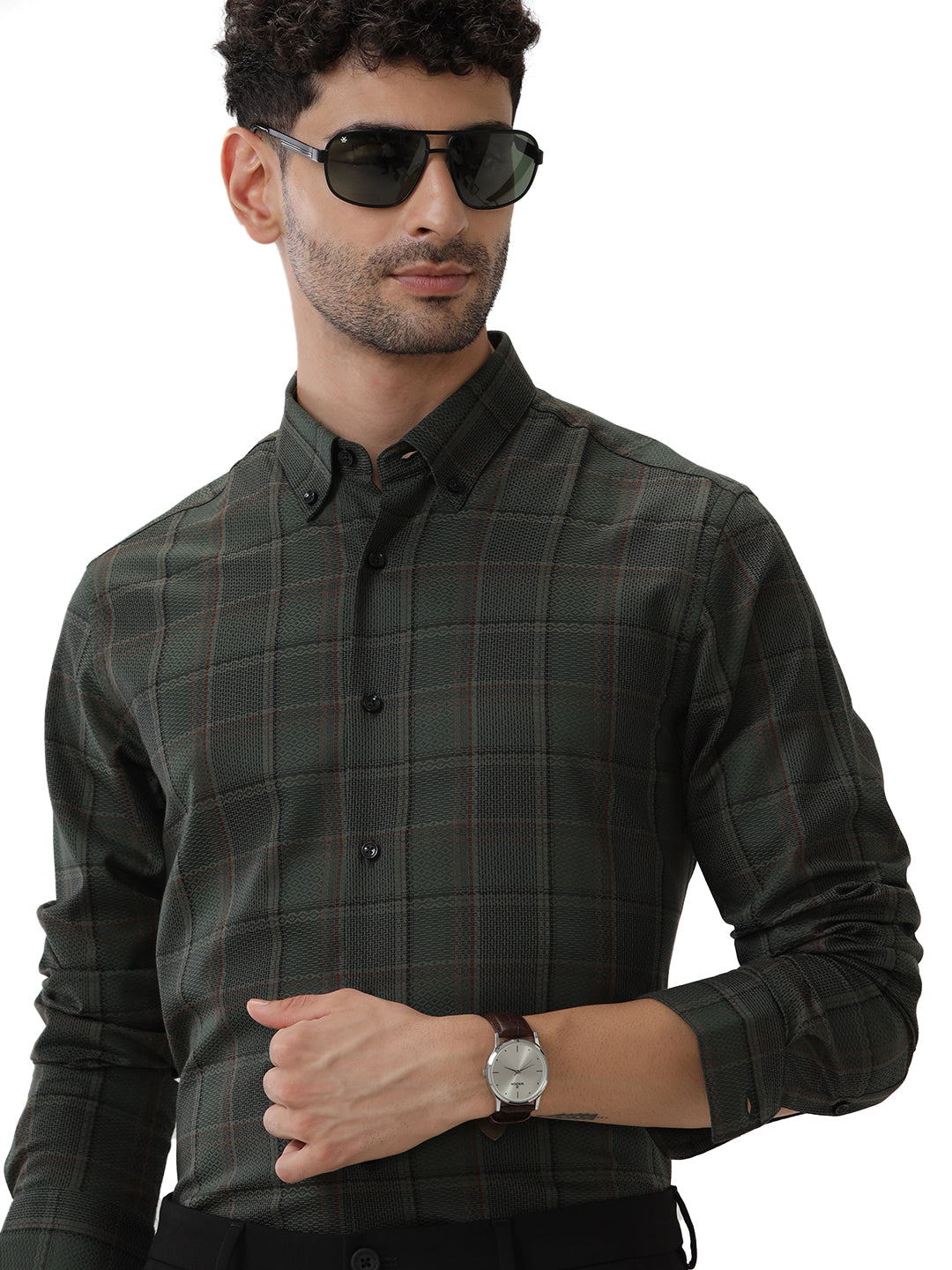 Dark Formal Premium Checkerd Shirt