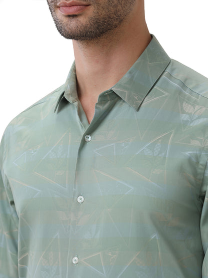 LEAF PRINT SLIM FIT SHIRT