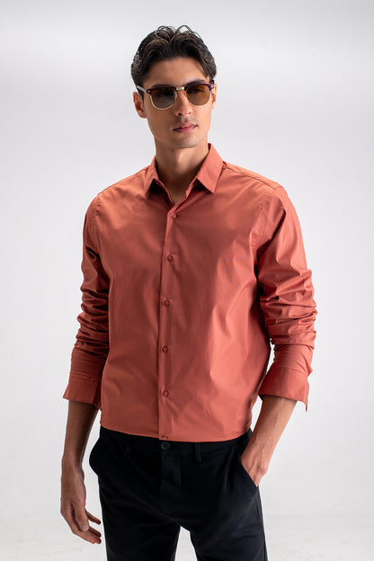 SLIM FIT CASUAL PLAIN SHIRT