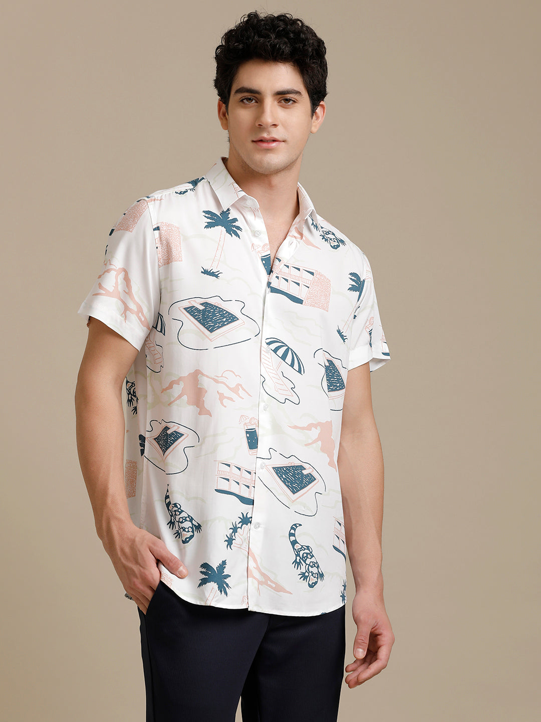 Reptile Print Short Sleeve Shirt