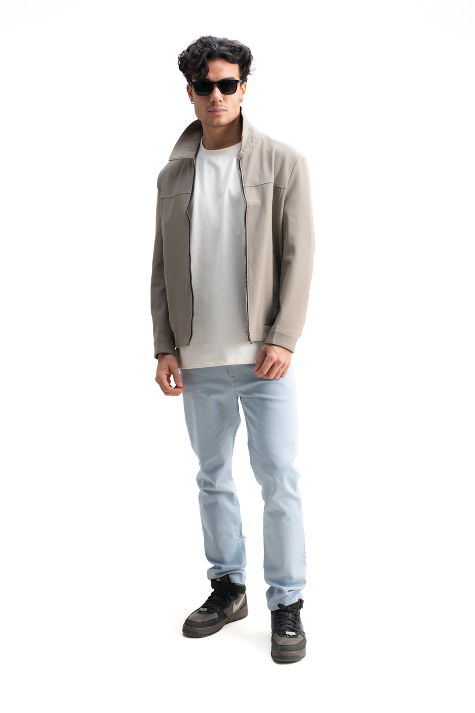 SPREAD COLLAR PLAIN JACKET