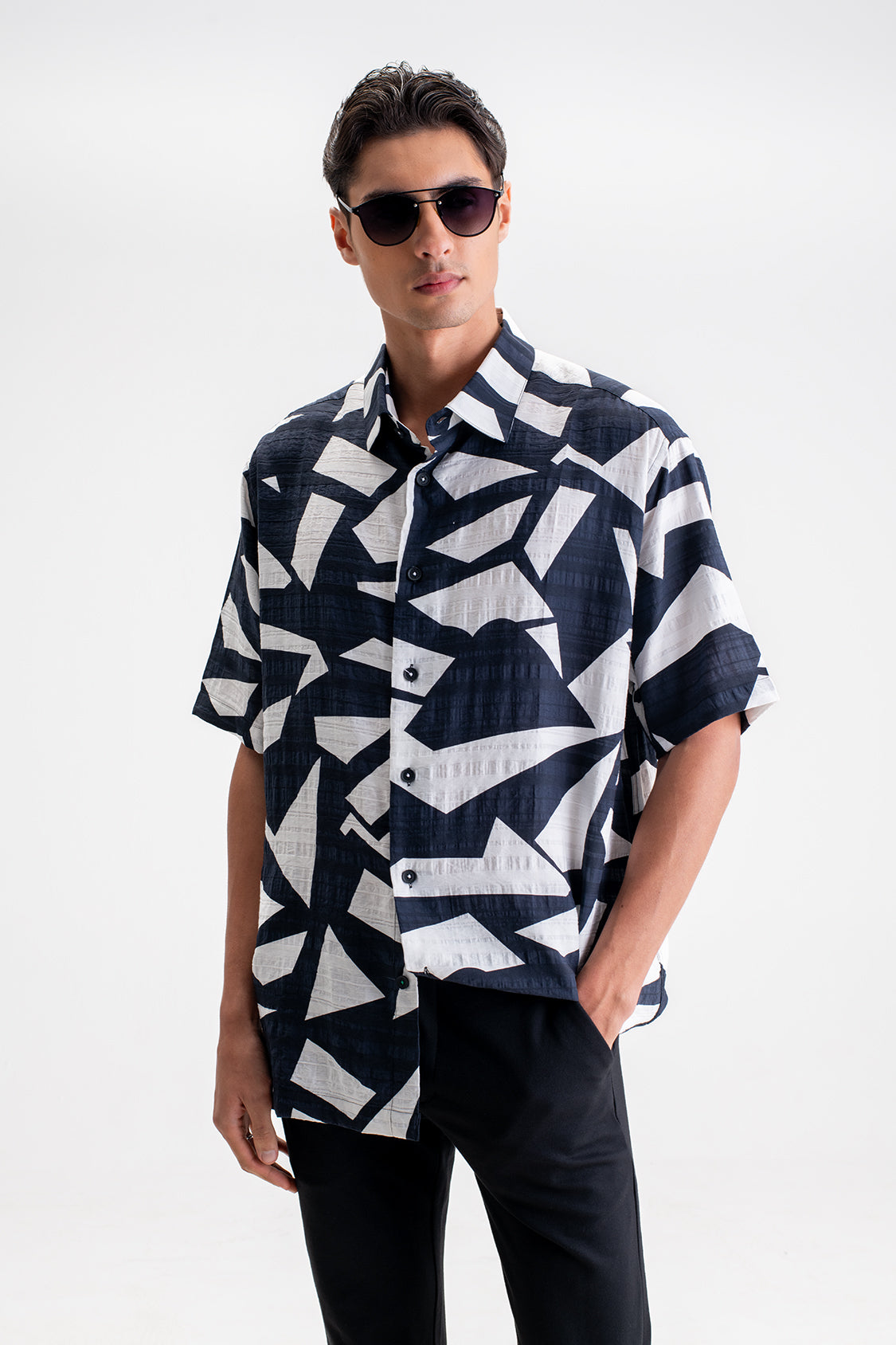 ABSTRACT PRINT HALF SLEEVES SHIRT