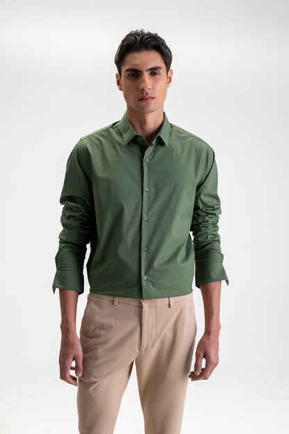 SLIM FIT CASUAL PLAIN SHIRT