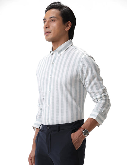 Vertical Stripe Cotton Shirt