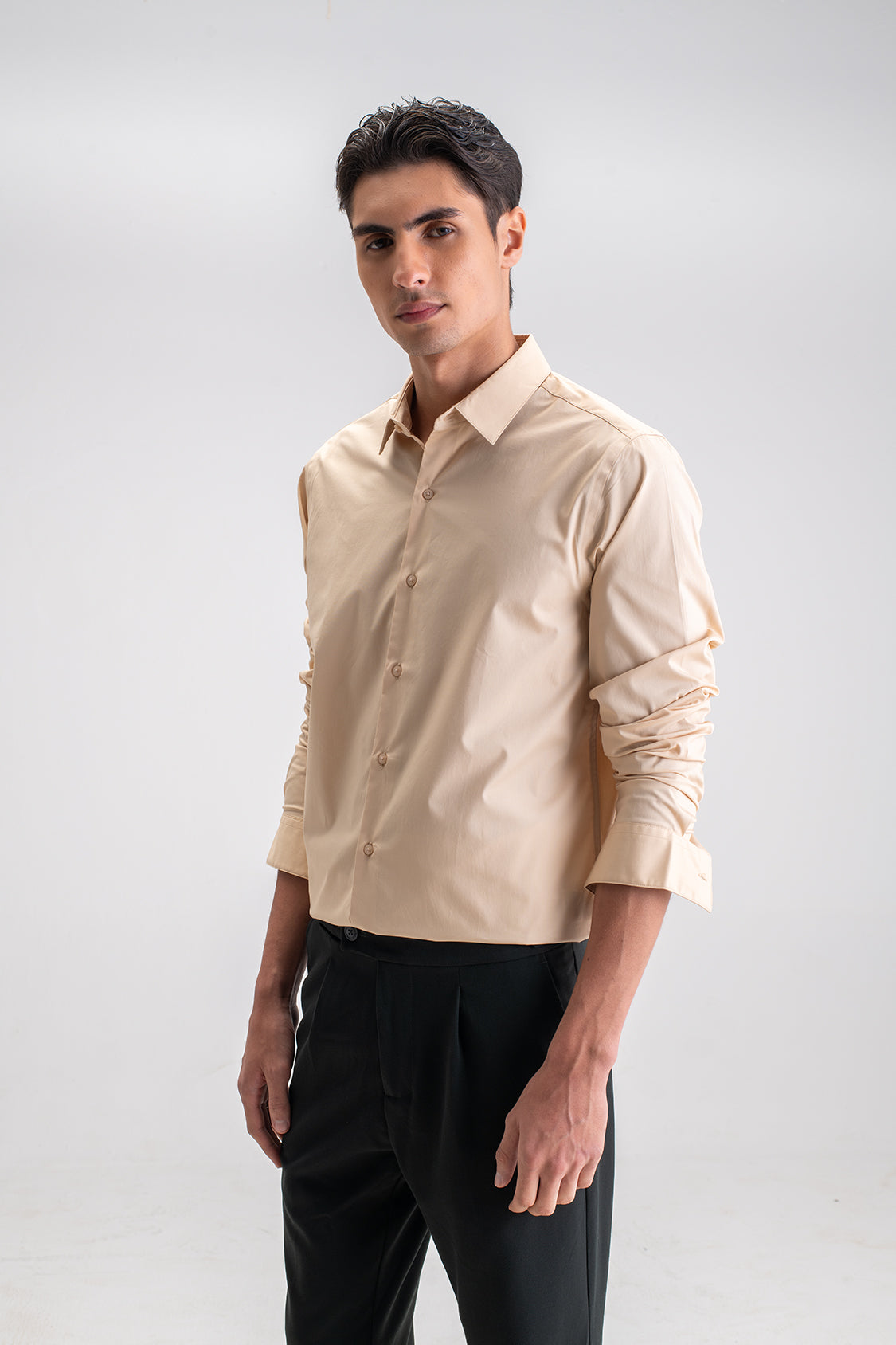 SLIM FIT CASUAL PLAIN SHIRT