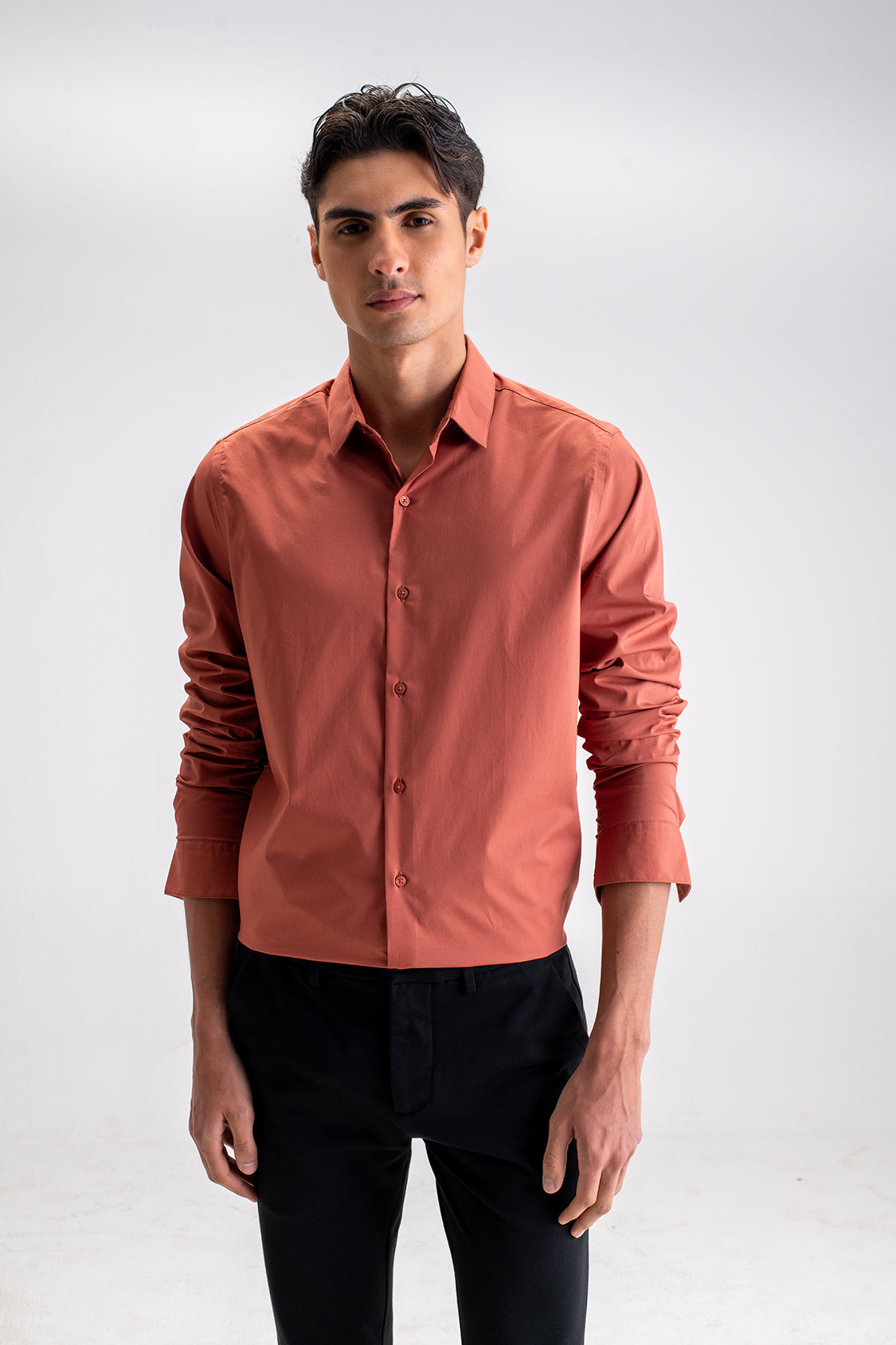 SLIM FIT CASUAL PLAIN SHIRT