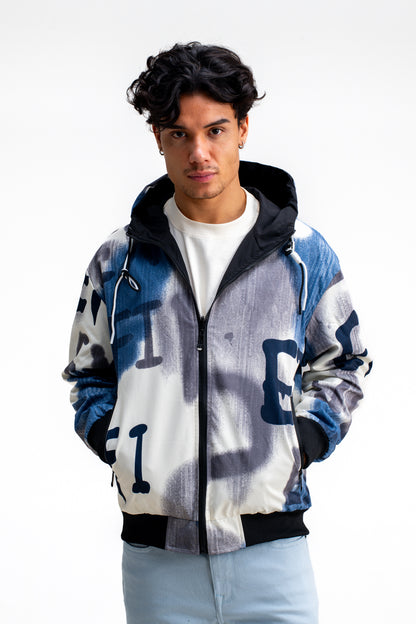 REVERSIBLE ABSTRACT PRINTED JACKET