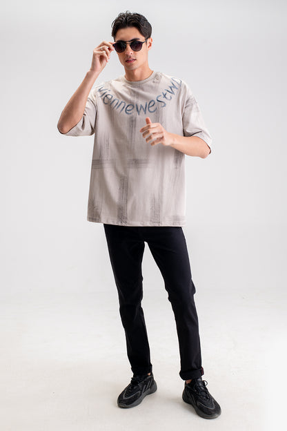 ABSTRACT PRINT OVERSIZED T-SHIRT