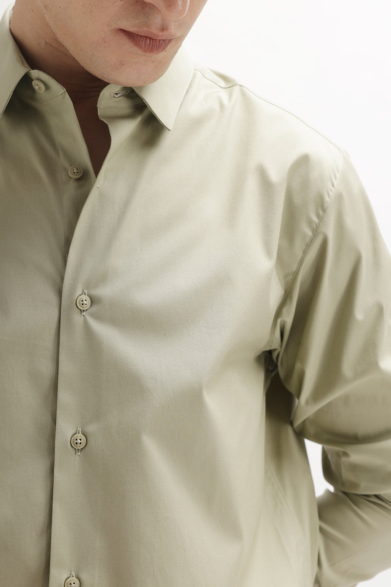 SOLID SLIM FIT COTTON SHIRT